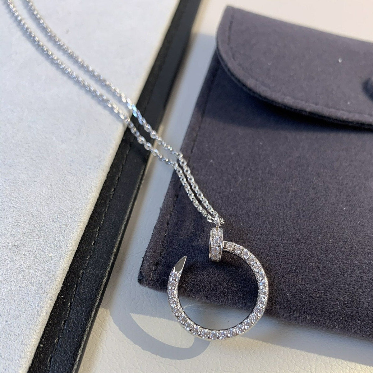 [⭐Spark]JUSTE NECKLACE SILVER DIAMONDS