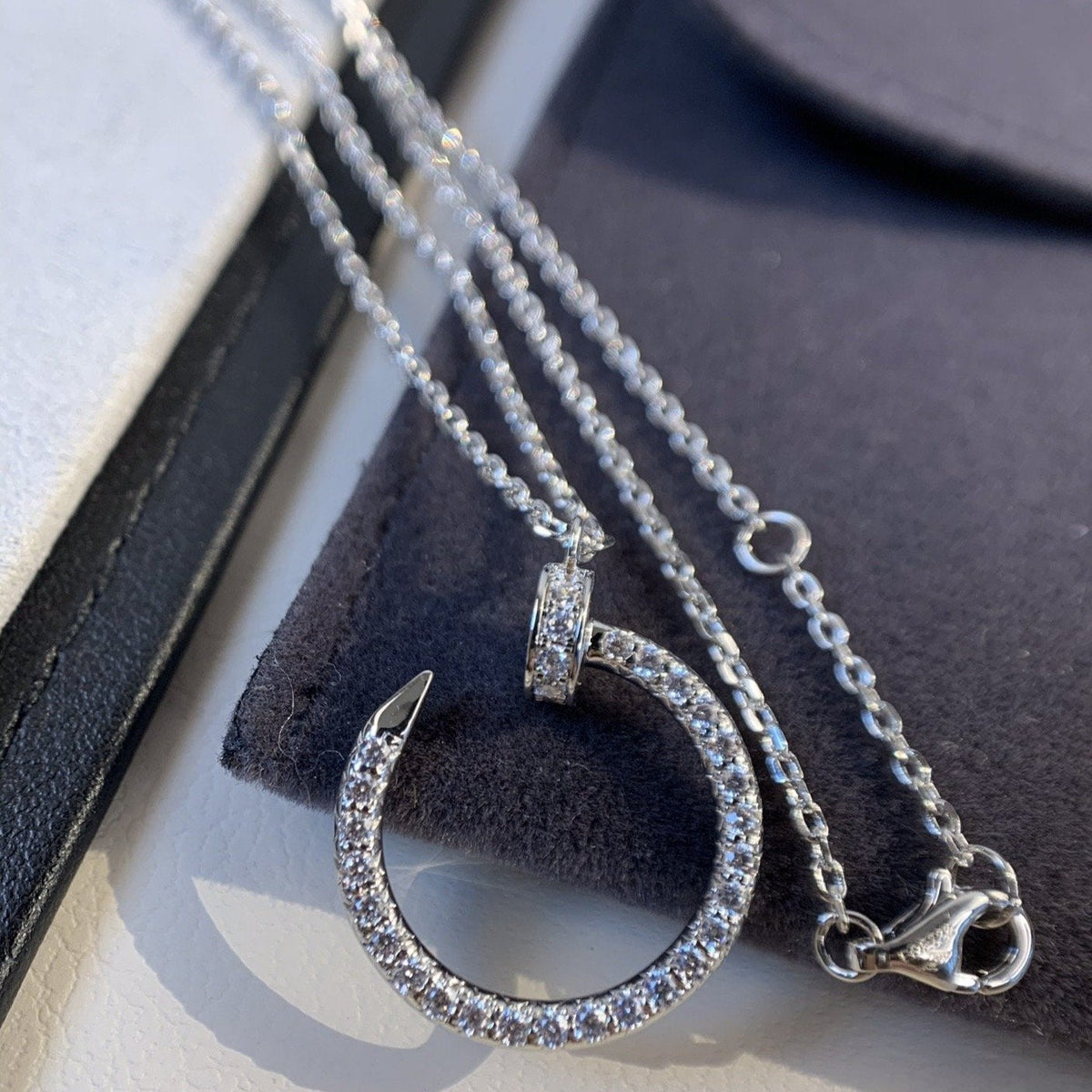 [⭐Spark]JUSTE NECKLACE SILVER DIAMONDS