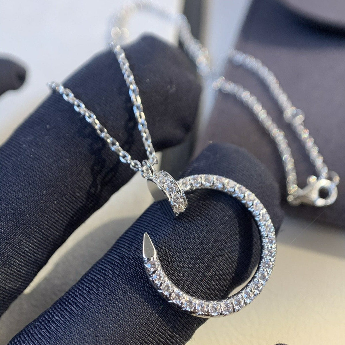 [⭐Spark]JUSTE NECKLACE SILVER DIAMONDS