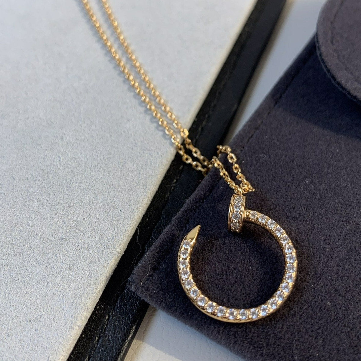 [⭐Spark]JUSTE NECKLACE PINK GOLD DIAMONDS
