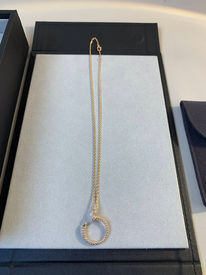[⭐Spark]JUSTE NECKLACE PINK GOLD DIAMONDS