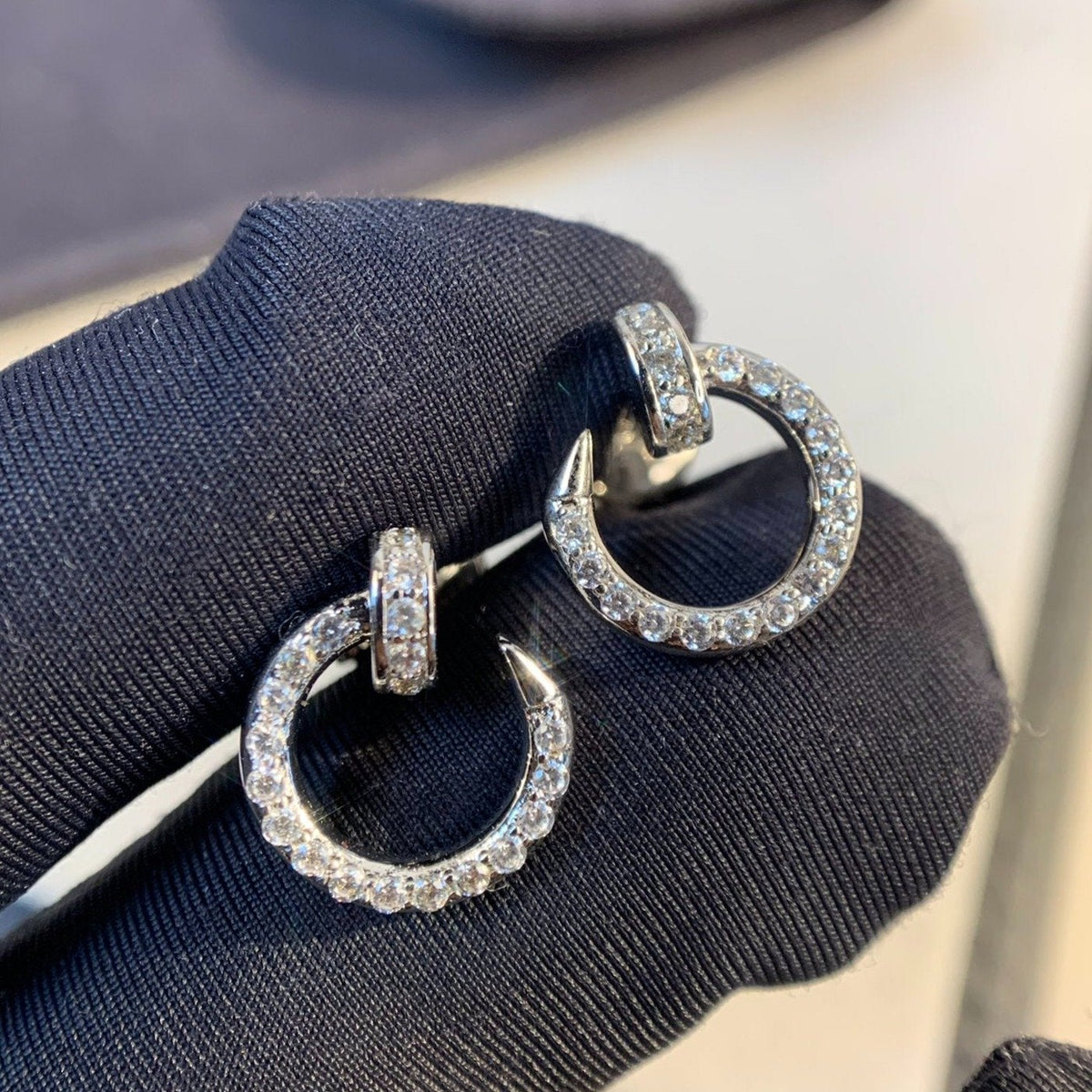 [⭐Spark]JUSTE EARRINGS SILVER DIAMONDS