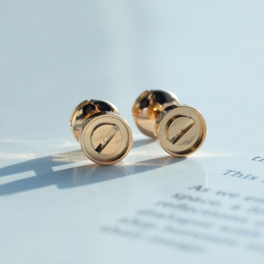 [⭐Spark]LOVE EARRINGS PINK GOLD 10MM