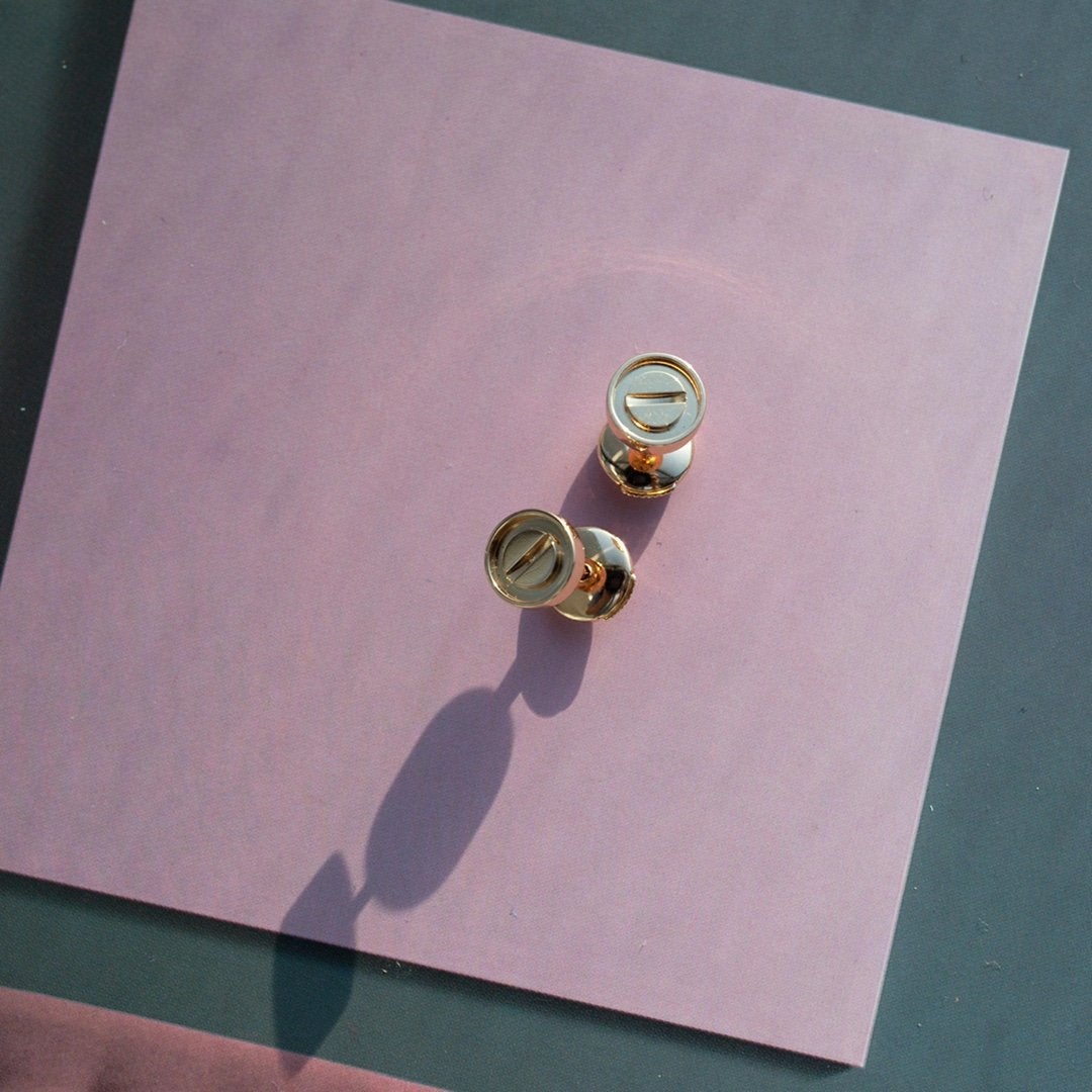 [⭐Spark]LOVE EARRINGS PINK GOLD 10MM