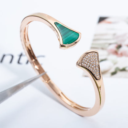 [⭐Spark]DREAM BRACELET OPEN MALACHITE PINK GOLD