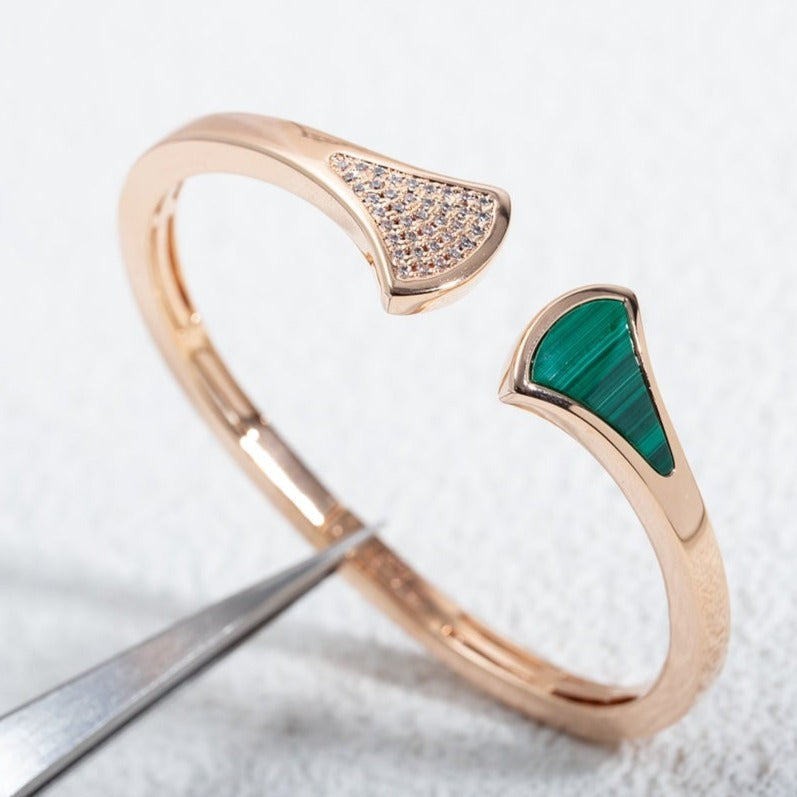 [⭐Spark]DREAM BRACELET OPEN MALACHITE PINK GOLD