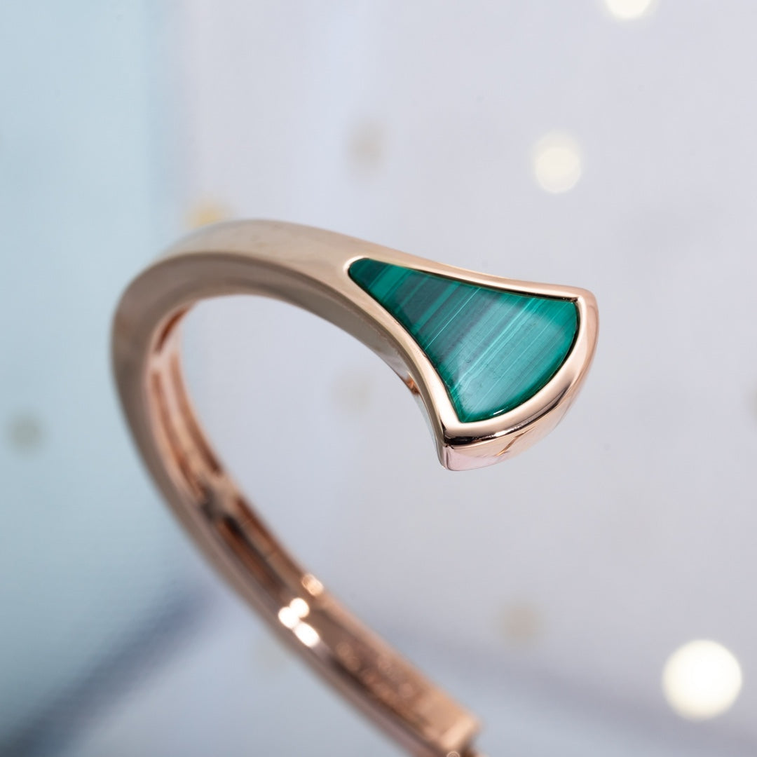 [⭐Spark]DREAM BRACELET OPEN MALACHITE PINK GOLD