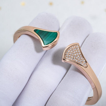 [⭐Spark]DREAM BRACELET OPEN MALACHITE PINK GOLD