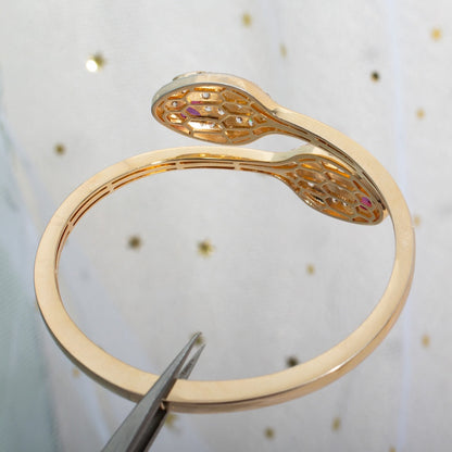 [⭐Spark]SERPENTI BRACELET PINK GOLD DIAMOND DOUBLE SNAKE