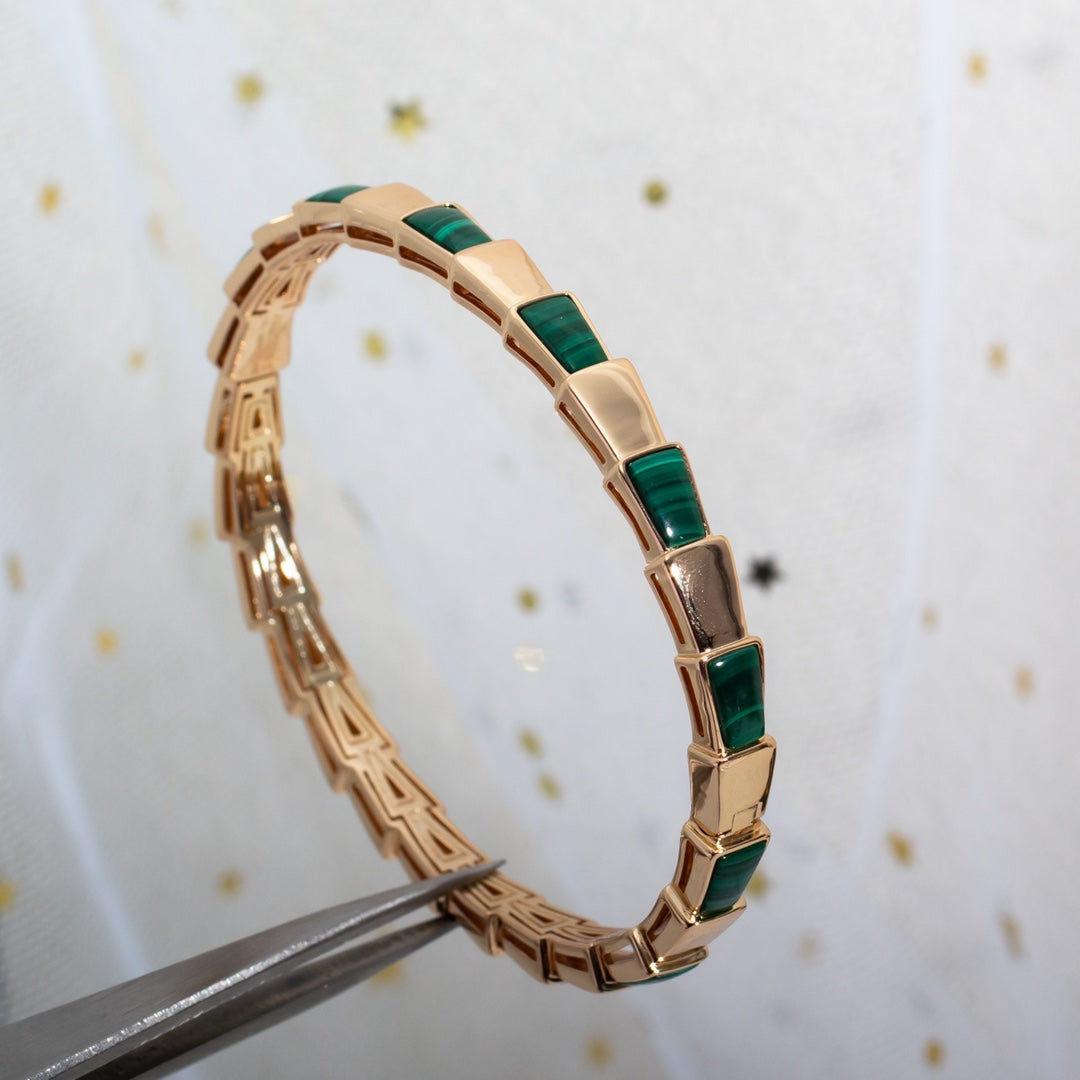[⭐Spark]SERPENTI BRACELET PINK GOLD MALACHITE