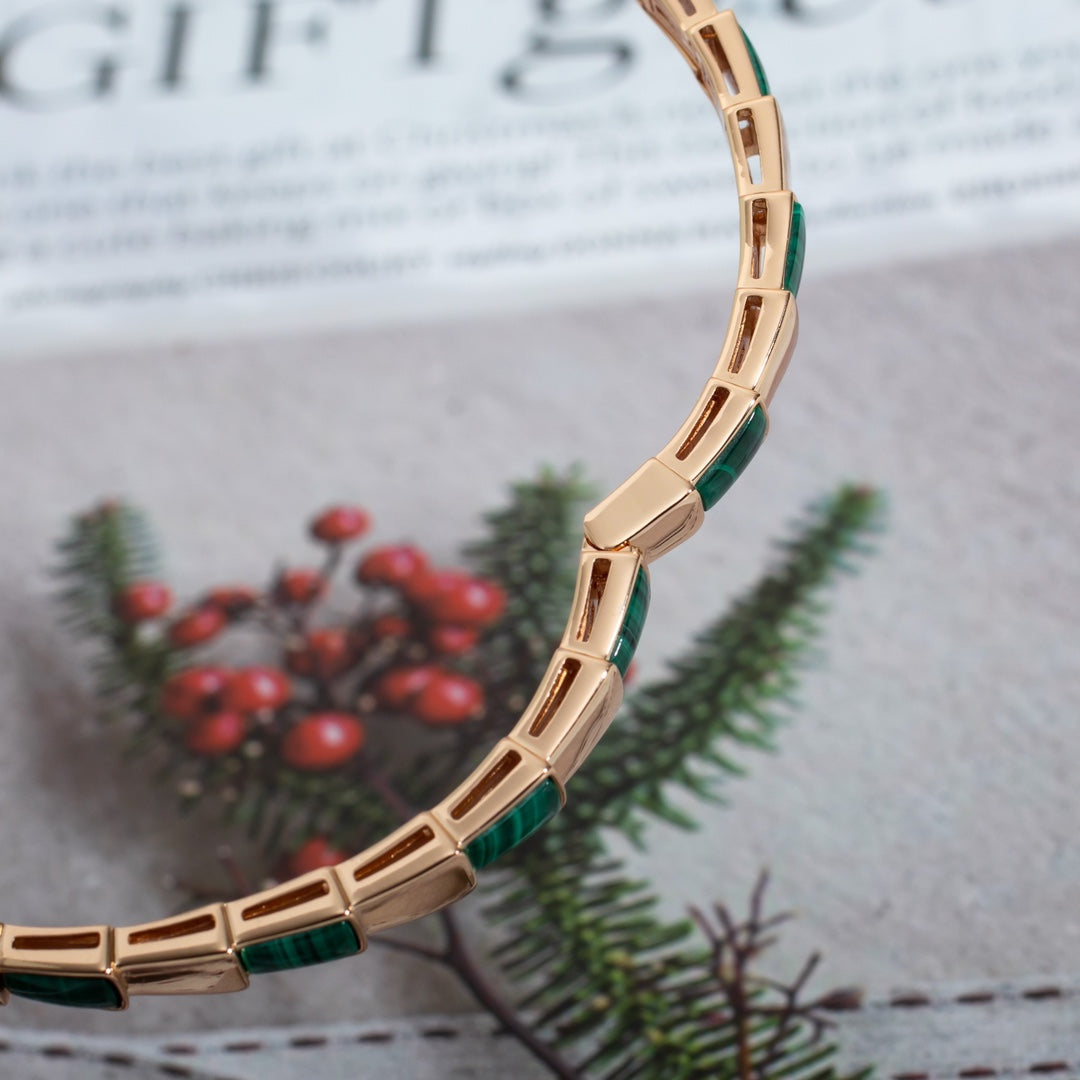 [⭐Spark]SERPENTI BRACELET PINK GOLD MALACHITE
