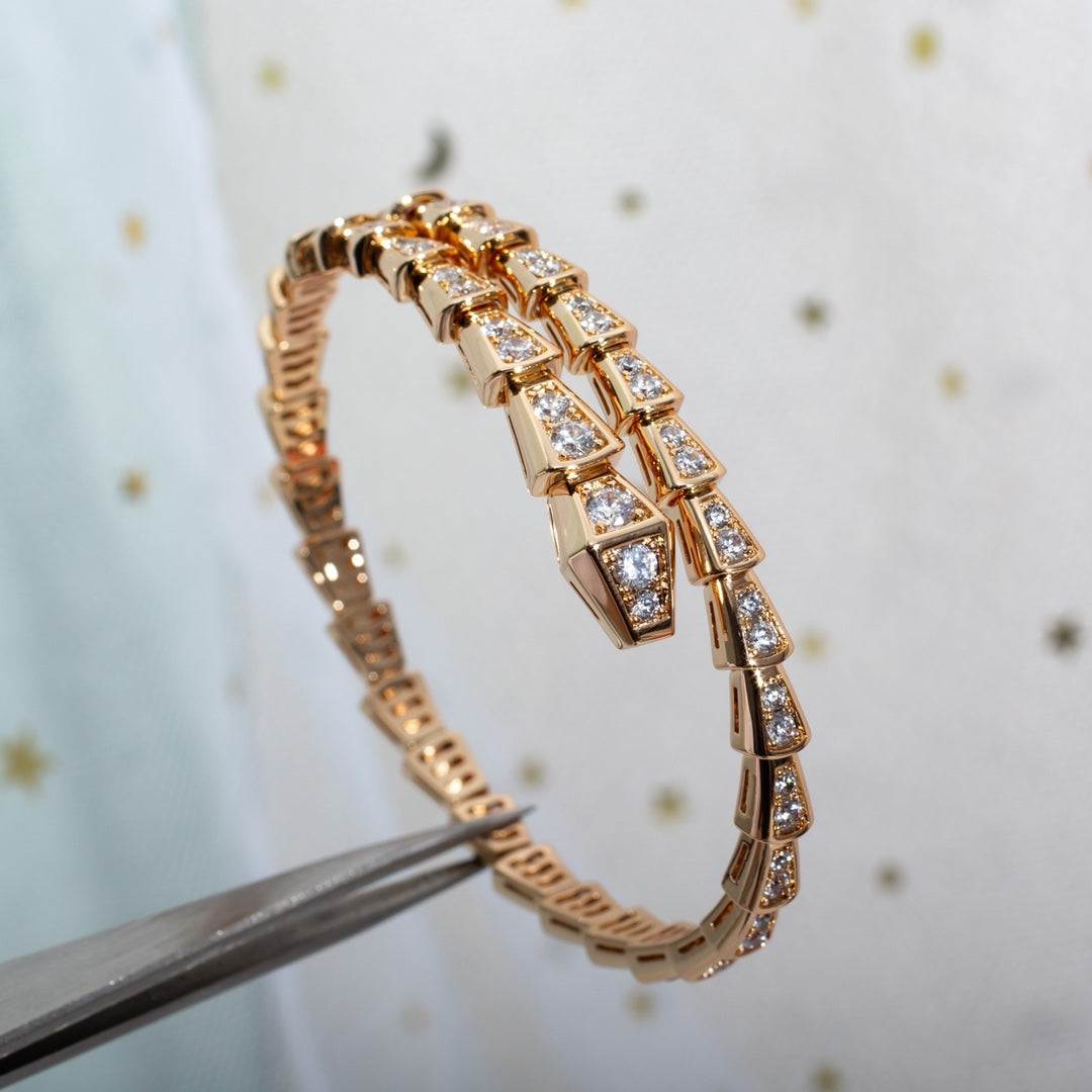 [⭐Spark]SERPENTI BRACELET 6.8MM PINK GOLD DIAMOND