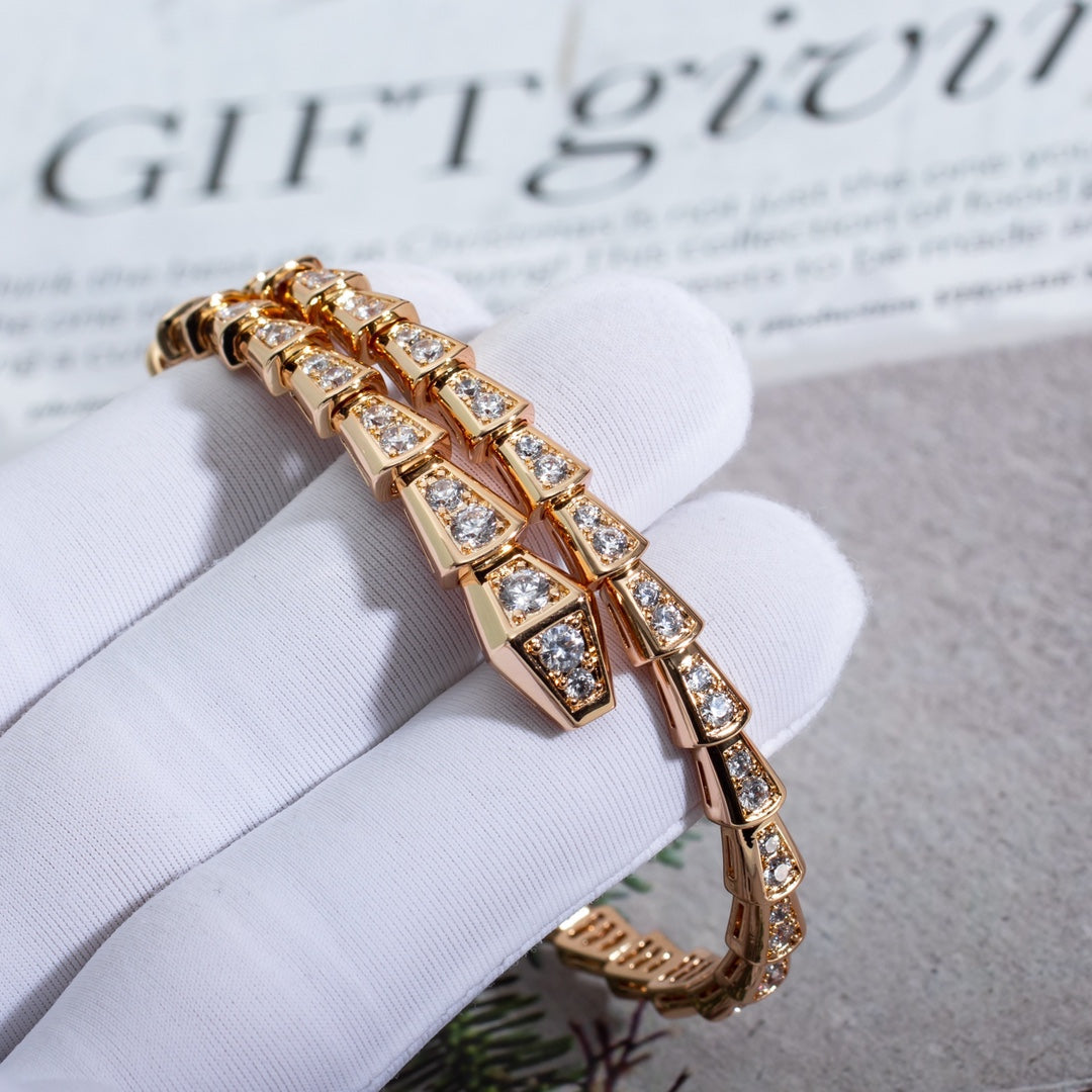 [⭐Spark]SERPENTI BRACELET 6.8MM PINK GOLD DIAMOND