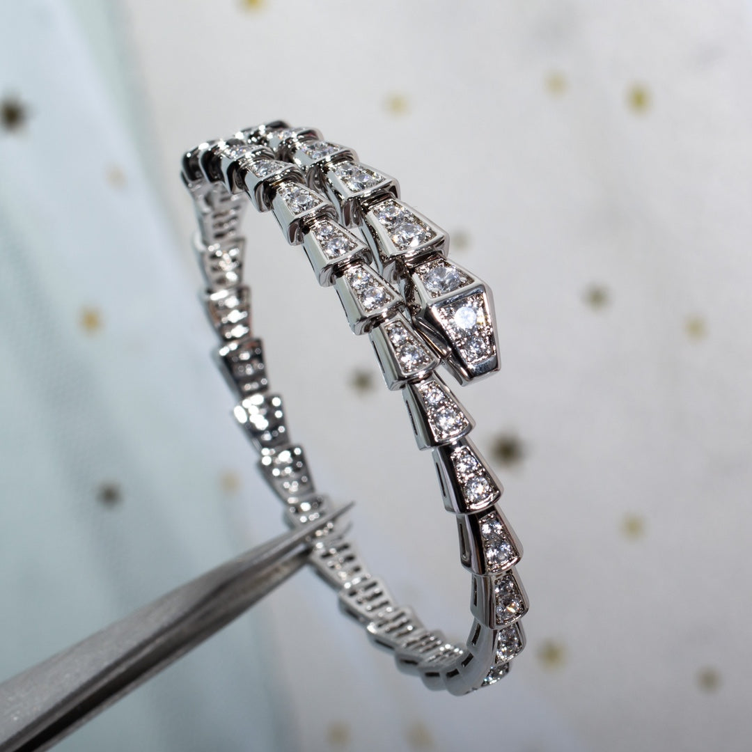 [⭐Spark]SERPENTI BRACELET 6MM SILVER DIAMOND