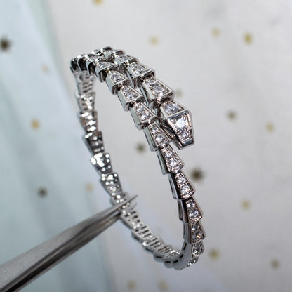 [⭐Spark]SERPENTI BRACELET 6MM SILVER DIAMOND