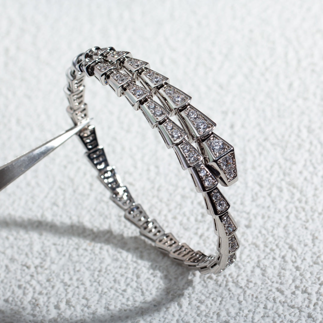 [⭐Spark]SERPENTI BRACELET 6MM SILVER DIAMOND