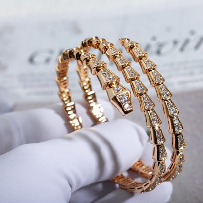 [⭐Spark]SERPENTI BRACELET PINK GOLD DIAMOND DOUBLE ROW