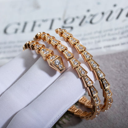 [⭐Spark]SERPENTI BRACELET PINK GOLD DIAMOND DOUBLE ROW