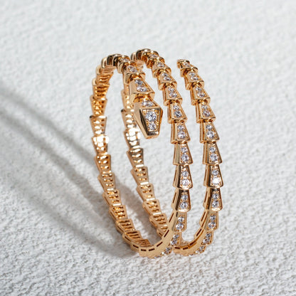 [⭐Spark]SERPENTI BRACELET PINK GOLD DIAMOND DOUBLE ROW