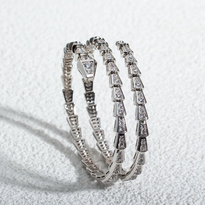 [⭐Spark]SERPENTI BRACELET SILVER DIAMOND DOUBLE ROW