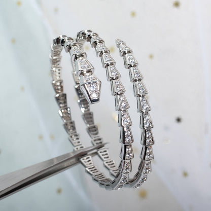 [⭐Spark]SERPENTI BRACELET SILVER DIAMOND DOUBLE ROW