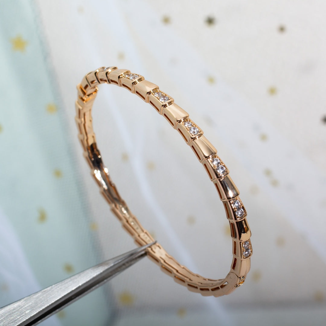 [⭐Spark]SERPENTI SMALL BRACELET PINK GOLD DIAMOND