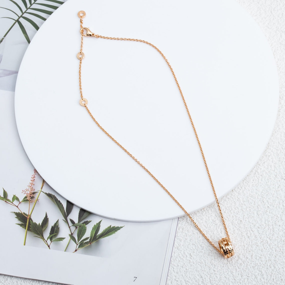 [⭐Spark]PARENTESI NECKLACE PINK GOLD
