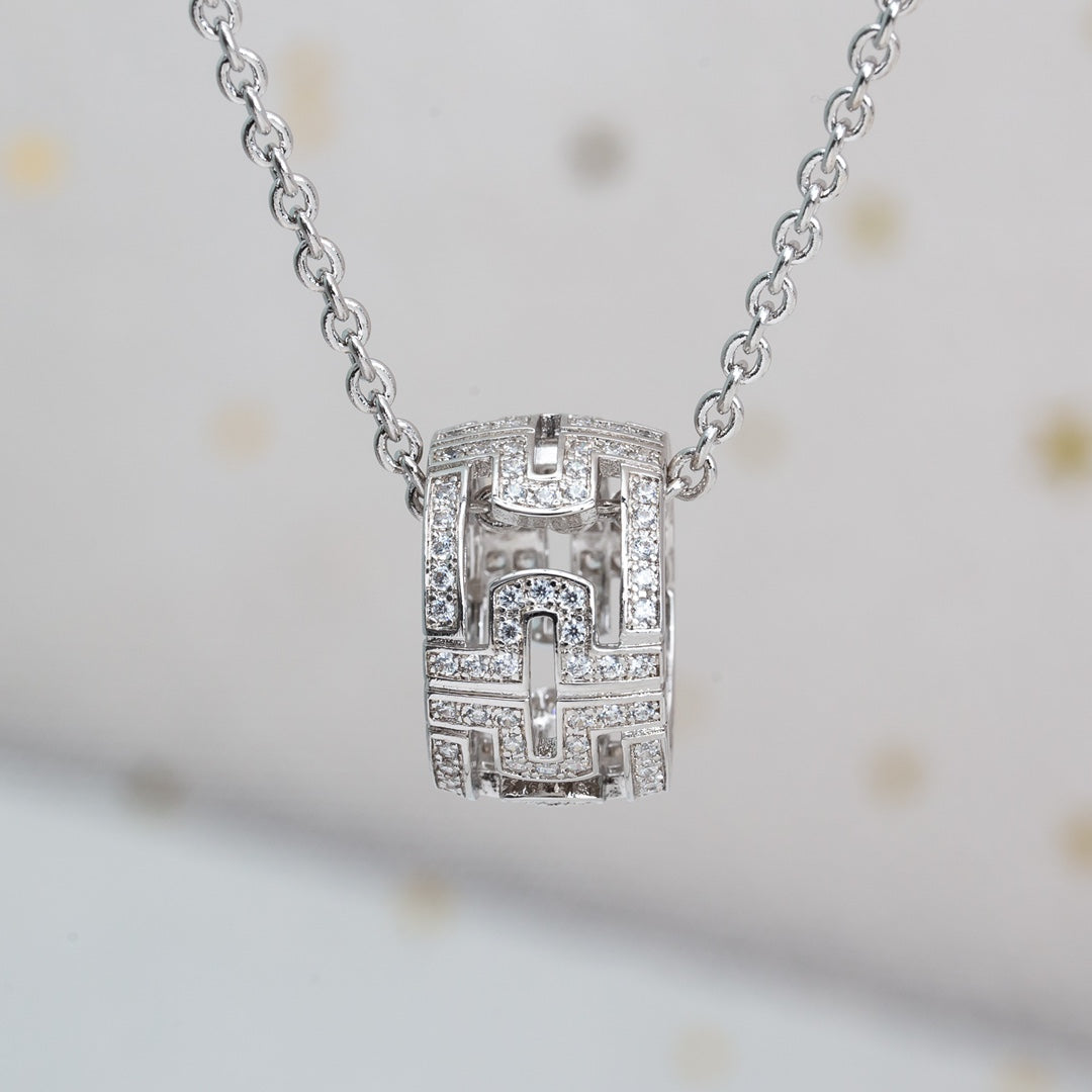 [⭐Spark]PARENTESI NECKLACE SILVER DIAMOND
