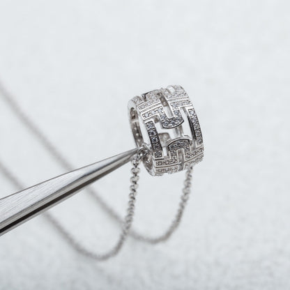 [⭐Spark]PARENTESI NECKLACE SILVER DIAMOND