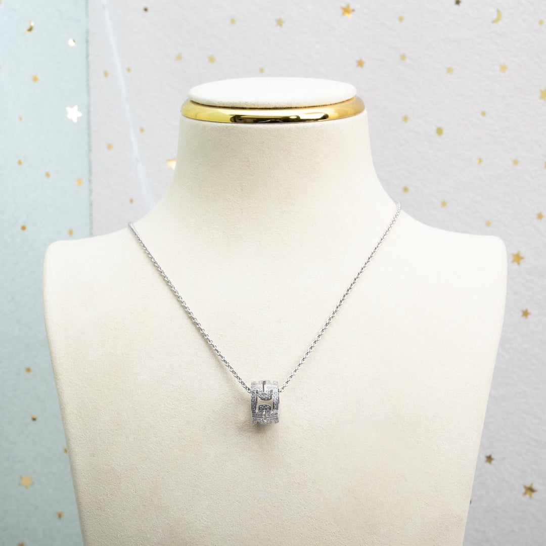 [⭐Spark]PARENTESI NECKLACE SILVER DIAMOND