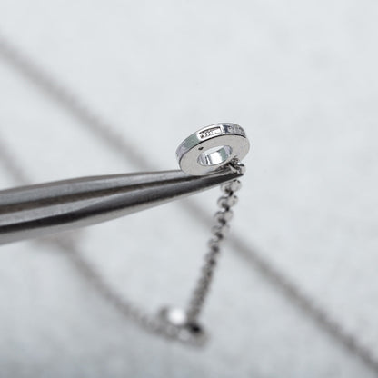 [⭐Spark]PARENTESI NECKLACE SILVER DIAMOND