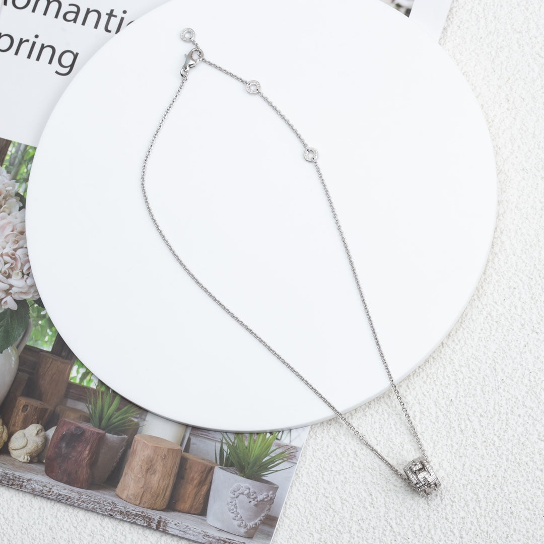 [⭐Spark]PARENTESI NECKLACE SILVER DIAMOND