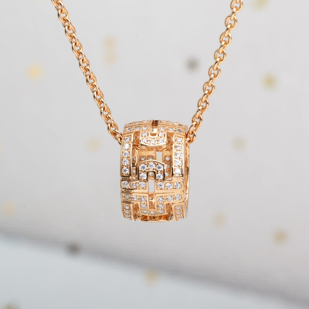 [⭐Spark]PARENTESI NECKLACE PINK GOLD DIAMOND