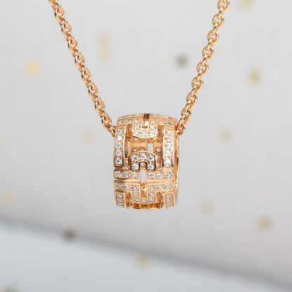 [⭐Spark]PARENTESI NECKLACE PINK GOLD DIAMOND