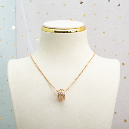 [⭐Spark]PARENTESI NECKLACE PINK GOLD DIAMOND