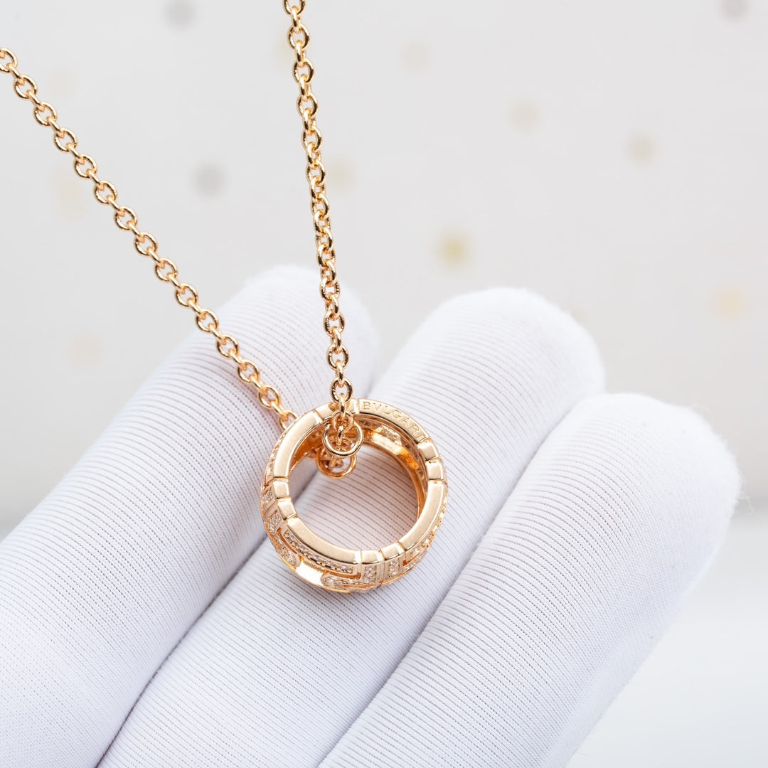 [⭐Spark]PARENTESI NECKLACE PINK GOLD DIAMOND