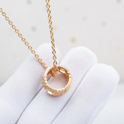 [⭐Spark]PARENTESI NECKLACE PINK GOLD DIAMOND