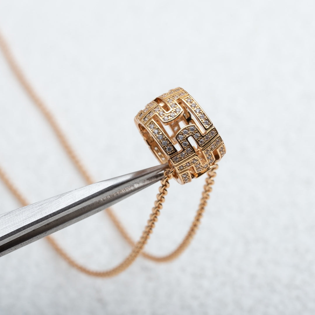 [⭐Spark]PARENTESI NECKLACE PINK GOLD DIAMOND