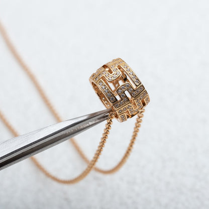 [⭐Spark]PARENTESI NECKLACE PINK GOLD DIAMOND