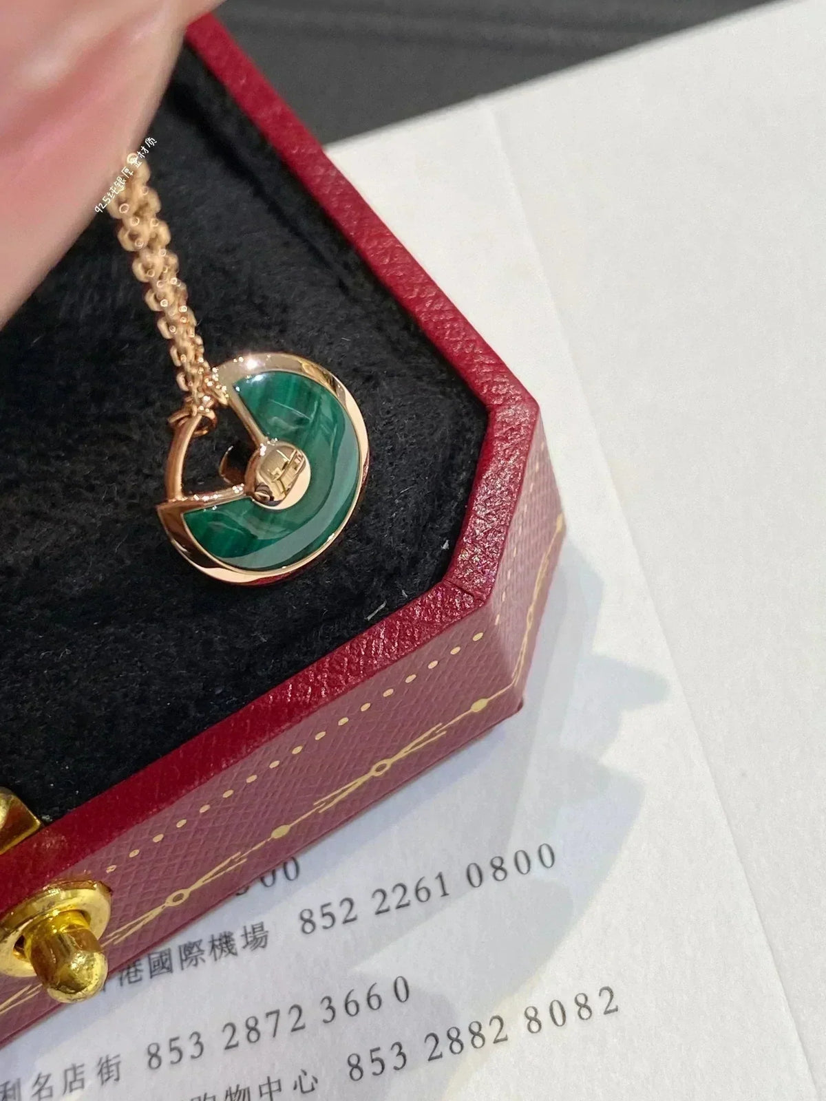 [⭐Spark]AMULETTE ROSE GOLD MALACHITE NECKLACE