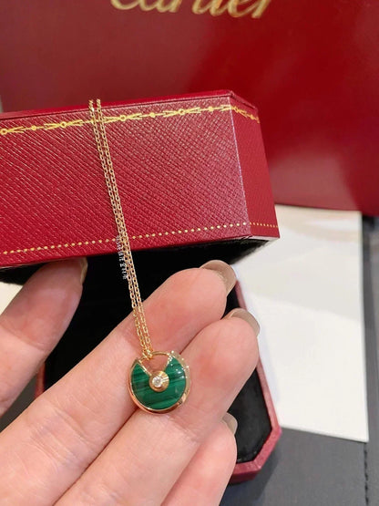 [⭐Spark]AMULETTE ROSE GOLD MALACHITE NECKLACE