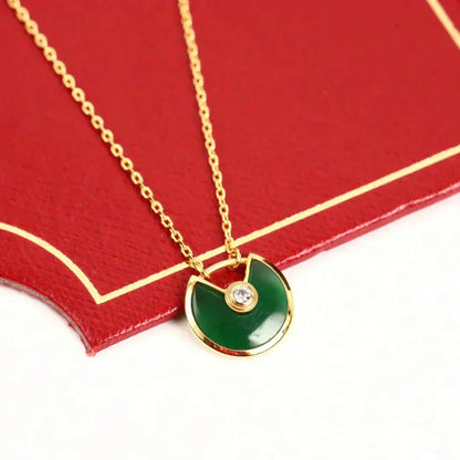 [⭐Spark]AMULETTE GOLD MALACHITE NECKLACE