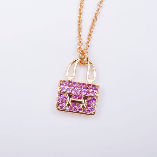 [⭐Spark]CONSTANCE PEDANT PURPLE DIAMOND NECKLACE