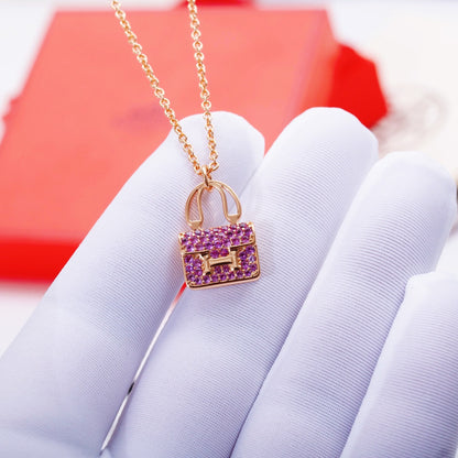 [⭐Spark]CONSTANCE PEDANT PURPLE DIAMOND NECKLACE