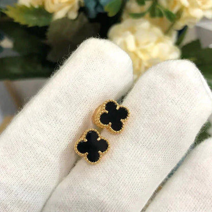 [⭐Spark]CLOVER MINI 9.5MM BLACK MOP EARRINGS