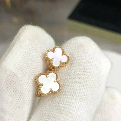 [⭐Spark]CLOVER MINI 9.5MM WHITE MOP EARRINGS