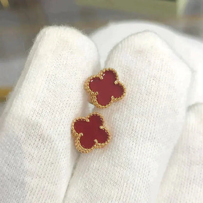 [⭐Spark]CLOVER MINI 9.5MM CARNELIAN EARRINGS