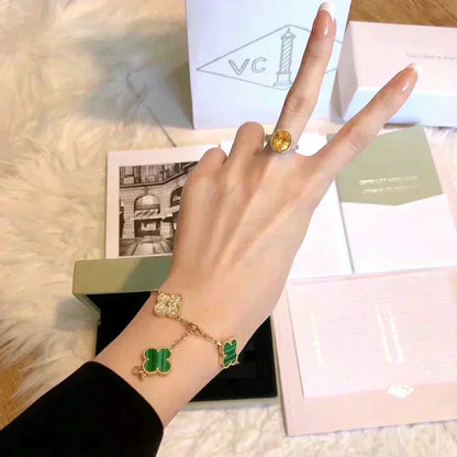[⭐Spark] CLOVER 5 MOTIF MALACHITE BRACELET COLLECTION