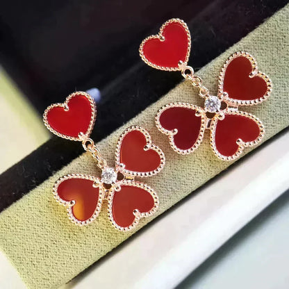 [⭐Spark]SWEET CLOVER CARNELIAN EARRINGS