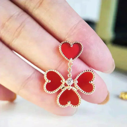 [⭐Spark]SWEET CLOVER CARNELIAN EARRINGS